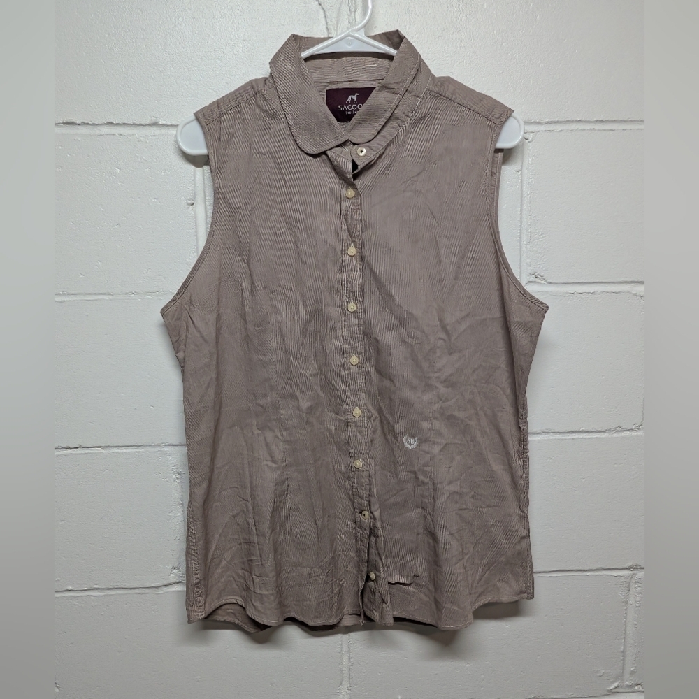 Sacoor Brothers Women's Sleeveless Button-Up Top Size 46/20 (Medium?)